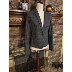 Calvin Klein Gray Plaid Blazer Size 2 Lined